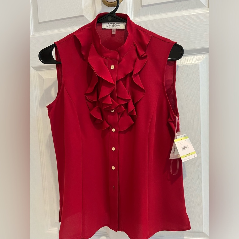 Kasper Ruffle Front Blouse- 4P